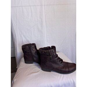 Kohl’s Burgundy Lace-Up Ankle Boots – Women’s 7